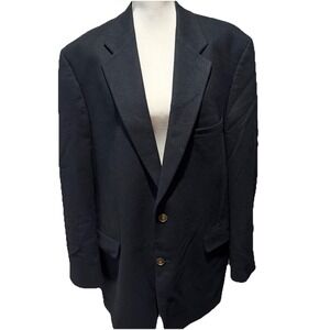 GRANT THOMAS Mens 46L Black Thick‎ 100% Cashmere Blazer Suit Jacket